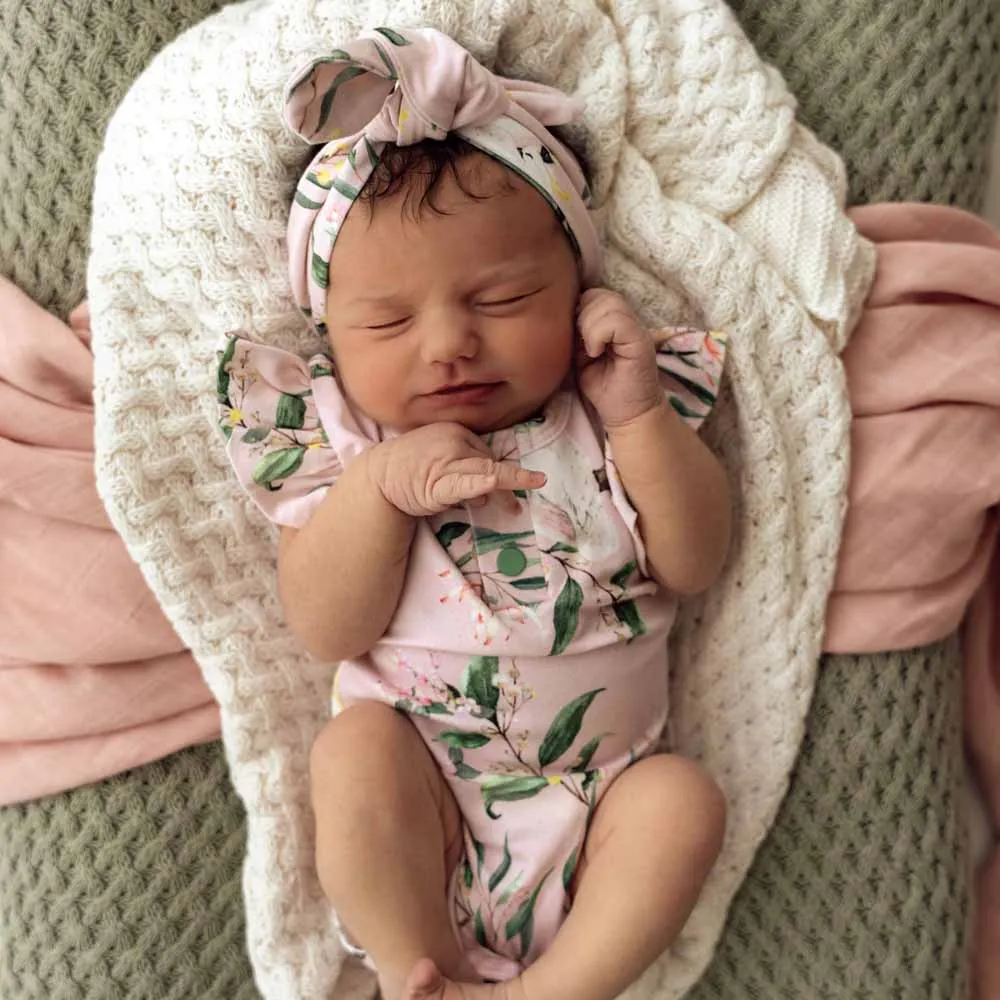 Snuggle Hunny Organic Short Sleeve Frill Bodysuit - Cockatoo