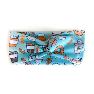 Turquoise Coffee & Donuts Headband